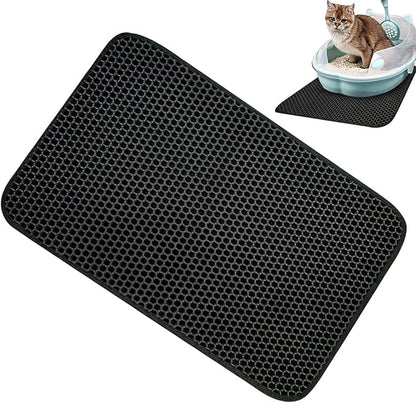 Cat pad, Waterproof Cat Mat, Double-Layer Sand Leakage cat Box, Non-Slip cat pad, Cat Mat, Double Layer Traps Mat for Pets