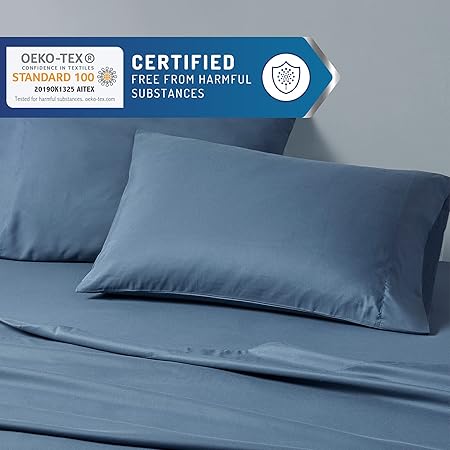 Degrees of Comfort Coolmax Cooling Sheets  Queen Size Bed Sheet Set for Hot Sleepers  Soft Fabric with Deep Pocket, Teal 4PC