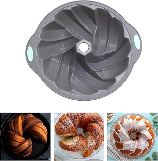 Multifuntional Cake Baking Molds Hollow Baking Pans Silicone Texture Striped Baking Molds Cake Pans for Baking Bread