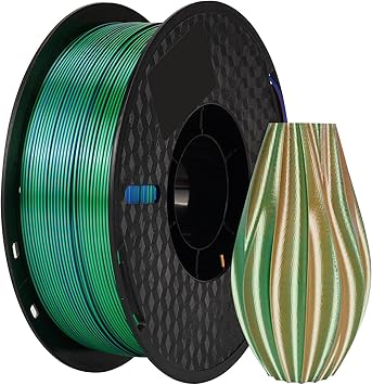 Kingroon PLA 3D Printer Filament, 10 Rolls, Triple Color Silk PLA Filament, Dimensional Accuracy - 0.03 mm, 10kg Spool(22lbs), 1.75 mm, Blue Green Orange