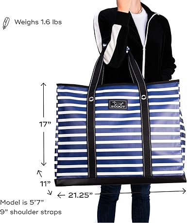 SCOUT 3 Girls' Extra Large Sandproof Utility Tote - Zipper Closure Beach, Pool  Travel Bag