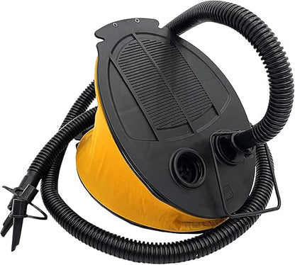 Foot Pump, Air Pump for Inflatable Ottoman, Bed, Air Mattress, Float and Ball, Yellow Black