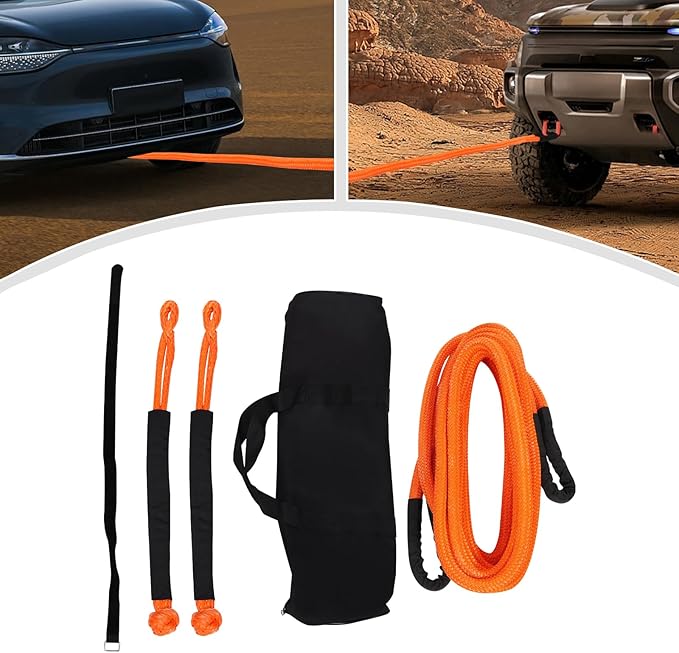 30 in Kinetic Recovery Rope, 30% Ductility, 30580 Pounds Strength, Self-Tightening Structure, with Oxford Cloth Protective Cover, can be Used in a Variety of Vehicles or Ships
