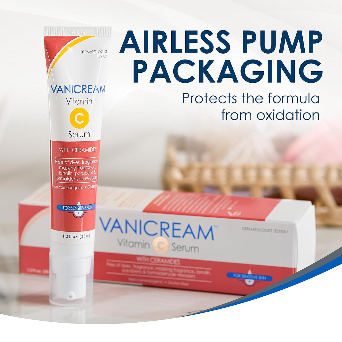 Vanicream Vitamin C Serum, 1.2 Fl Oz, Formulated without Common Irritants for Sensitive Skin, Milky and Lightweight Brightening Serum, Hydrates & Boosts Glow, Dermatologist-Tested ( Box Damage )