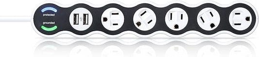 360 Electrical 36052 White Surge Protector, 5-Outlet  2 USB  4 ft. Cord