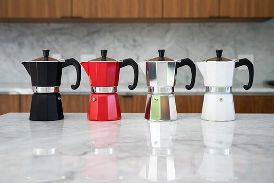 Bellemain Stovetop Espresso Maker Moka Pot (Silver, 3 Cup)