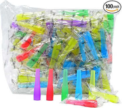 100 Pieces Hookah Tips Disposable Vape Shisha Tips Hookah Mouth Tips Accesorios Individual Wrapped Mixed Colors Mouth Piece Female Hookahs Bong Flavor Tips Hooka Accessories