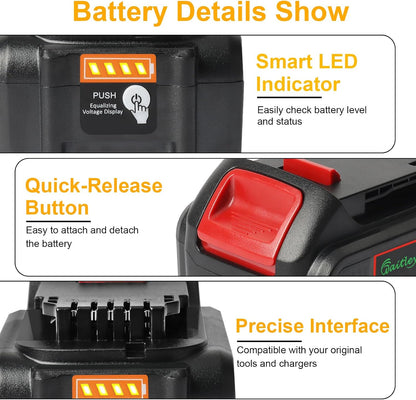 waitley 2Pack 20V 6.0A Replacement Battery Compatible with Dewalt DCB200 DCD DCF DCG Series Cordless Power Tools (Not Made in Dewalt)
