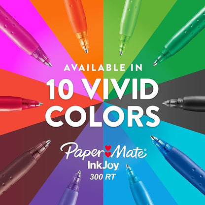 Paper Mate InkJoy 300RT Retractable Ballpoint Pens, Medium Point (1.0mm), Black, 24 Count