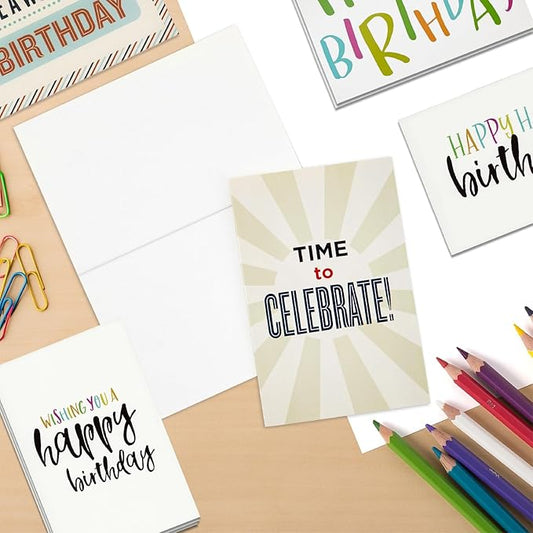 Best Paper Greetings 120 Pack 4x6-inch Happy Birthday Cards with Envelopes - Bulk Gift Set for Kids, Students and Teachers (12 Assorted Designs)