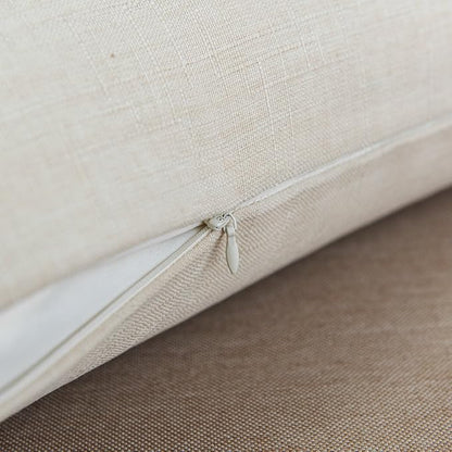 Jeanerlor Faux Lined Linen Decorative Throw Pillow Case 24x24 inch Cushion Sham for Teens/Adults Square (60 x 60 cm), Light Linen