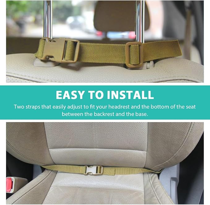 Car Seat Back Organizer, Tactical MOLLE Sag Proof Vehicle Panel Backseat Cover Protector, Universal Molle Nylon Storage Bag Seat Back Hanger Pad for Car Truck SUV Pickup (Camouflage CP)