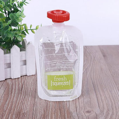 HELLORSO Silicone Food Pouches Reusable Baby Food Baby Food Maker Storage Kitchen,Dining Bar Brew Bags Reusable 1 (B, One Size)
