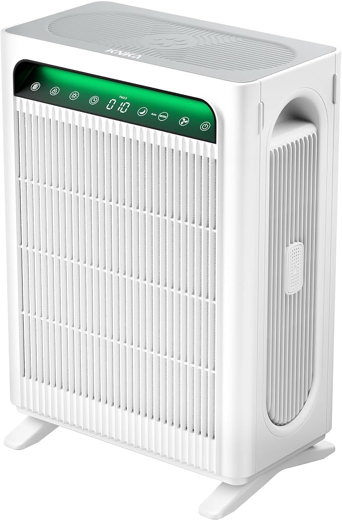 KNKA Air Purifiers for Home Bedroom Up to 1,695 Ft² in 1 Hr, APH4000, White HEPA Sleep Mode Air Cleaner with Washable Pre-Filter, AHAM VERIFIED, AQI Display, Pet Mode for Pet Dander, Dust & Pollen