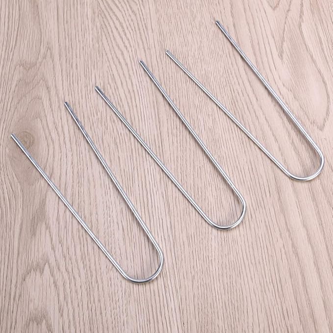 Happyyami Set of 20 Garden Stakes U-Shape for Easy Ground Insertion for Fencing Tents Tarps Random Style