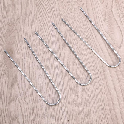 Happyyami Set of 20 Garden Stakes U-Shape for Easy Ground Insertion for Fencing Tents Tarps Random Style