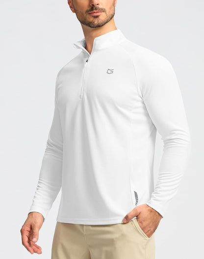 G Gradual Men's Running Shirts Long Sleeve Athletic Shirt Lightweight Quick Dry Quarter Zip Pullover for Men Workout Gym Golf