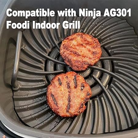 Grill Grate Compatible with Ninja AG301 Foodi, Grill Replacement Parts for Ninja Foodi 5-in-1 Indoor Grill, Non-stick Grill Griddle for Ninja Foodi AG300, AG301C, AG302, AG400, IG301A, IG302Q
