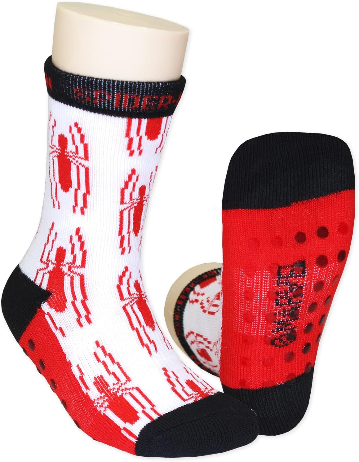 Marvel Super Hero Adventures Spider-Man Baby-Boys, Boys Socks with Grippers, 6 pack, Red/Blue, 4-5T