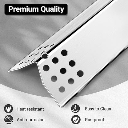 Uniflasy Grill Replacement Parts for Nexgrill 720-0882A 720-0925P 720-0925 720-0896B 720-0896C, Stainless Steel Grill Burners Heat Plate Shields Replacement for Nexgrill 5 Burner 720-0882A, 5 Pack
