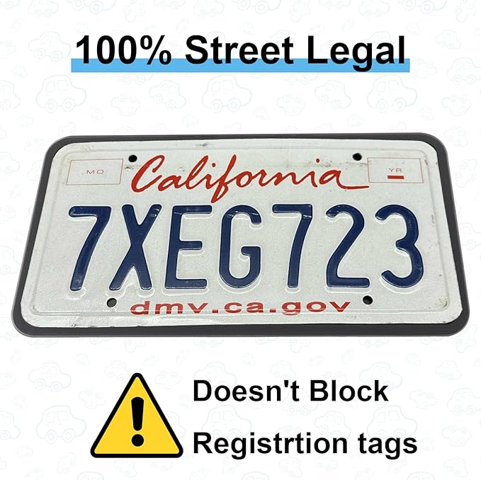 Silicone License Plate Frames Black,Car License Plate Frame, Universal US Car Black License Plate Holders Brackets Rust-Proof, Rattle-Proof, Weather-Proof Car Accessories(Black)