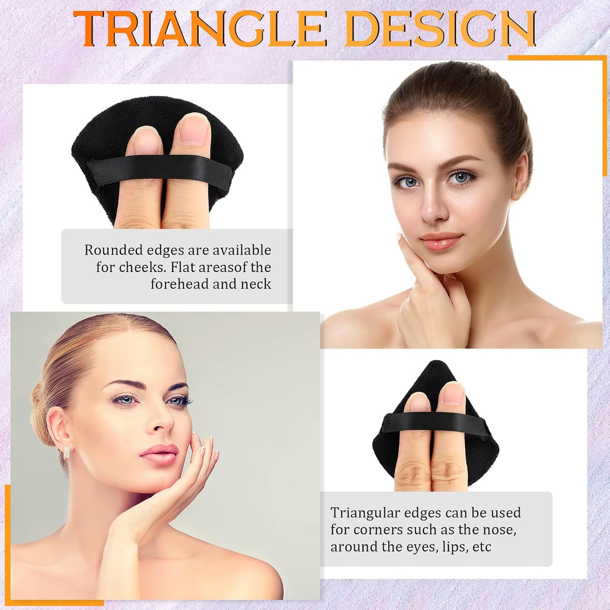 Meanplan 79 Pcs Powder Puff Face Soft Makeup Sponge Triangle Powder Puffs for Loose Velour Cosmetic Foundation Wet Dry Sponge Makeup Tools(Black)