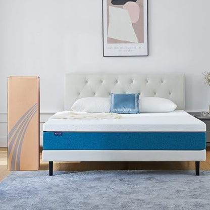 IYEE NATURE Queen Mattress, 10 inch Queen Gel Memory Foam Mattress in a Box, with CertiPUR-US Beds Mattresses Medium Firm Queen Foam Mattress for Sleep Mattress Queen Size 60  80  10 inch