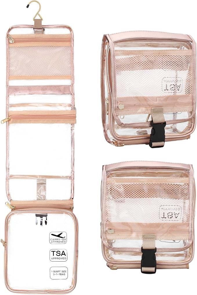 Clear Travel Bag with Tsa Approved Toiletry Bag Hanging Toiletry Bag for Women Makeup Bag Small Hanging Toiletry Bag for Men Toiletry Bags for Traveling Women Toiletries