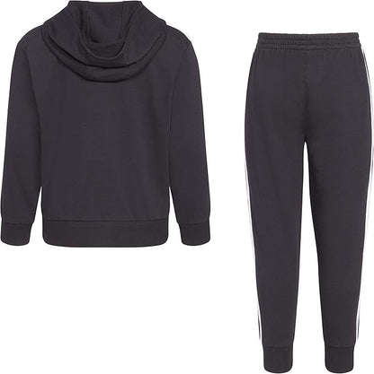 adidas Boys Zip Front French Terry Hooded Jacket and Joggers Set