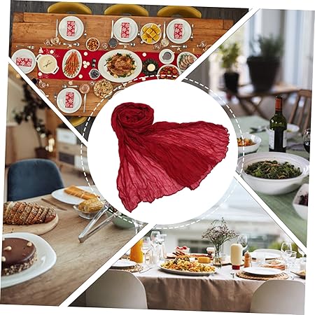 SECFOU Boho Gauze Table Runner Set Romantic and Rustic Decor for Wedding and Home Decor 2pcs