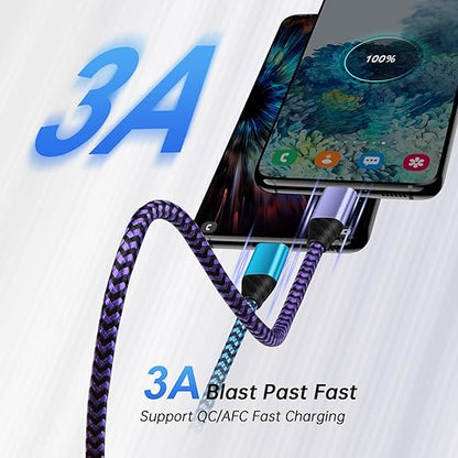 Android Auto USB C Cable Type C Charger USB Data Transfer Cable Fast Charging for Samsung Galaxy S25 UltraS25S24FEA23A16A15A35A55A06S24 UltraS23FES23 UltraS22A54A53A14A13, 3FT 2Pack