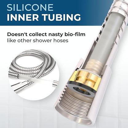 HammerHead Showers All Metal Shower Hose Attachment for Showerhead, Extra-Long 72-Inch Universal Replacement Hose for Hand held Shower, Brushed Nickel