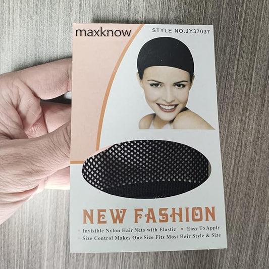 Wig Caps, 3 Pieces Mesh Wig Cap Net Closed End Elastic Hair Mesh Net, Weaving Hair Net for Women Girls (Black)
