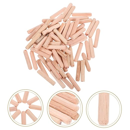 Wooden Dowel Set 6x30mm for Woodworking Projects Craft Connectors Smooth Surface
