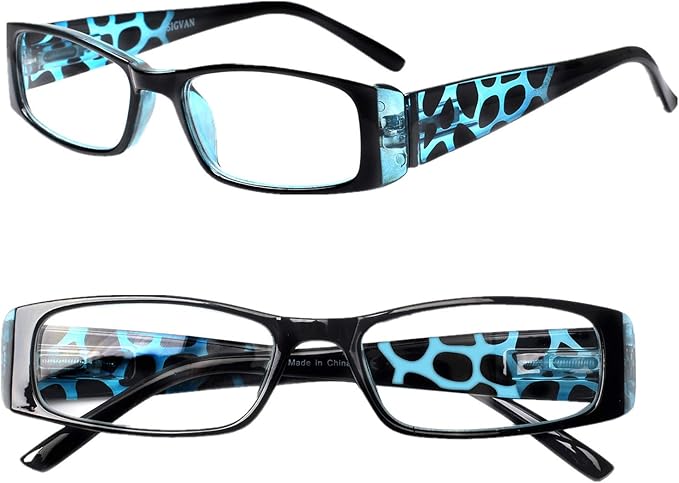 5 Pack Spring Hinge Reading Glasses Rectangular Fashion Quality Readers for Men and Women (multicolour, 2.75)