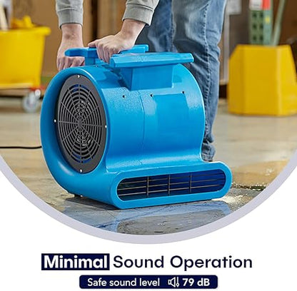 MOUNTO 3-Speed Air Mover 1HP 4000 CFM Monster Floor Blower Carpet Dryers Janitoral Floor Dryer