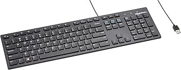 Basics Wired Keyboard, Full-Sized, QWERTY Layout, Black