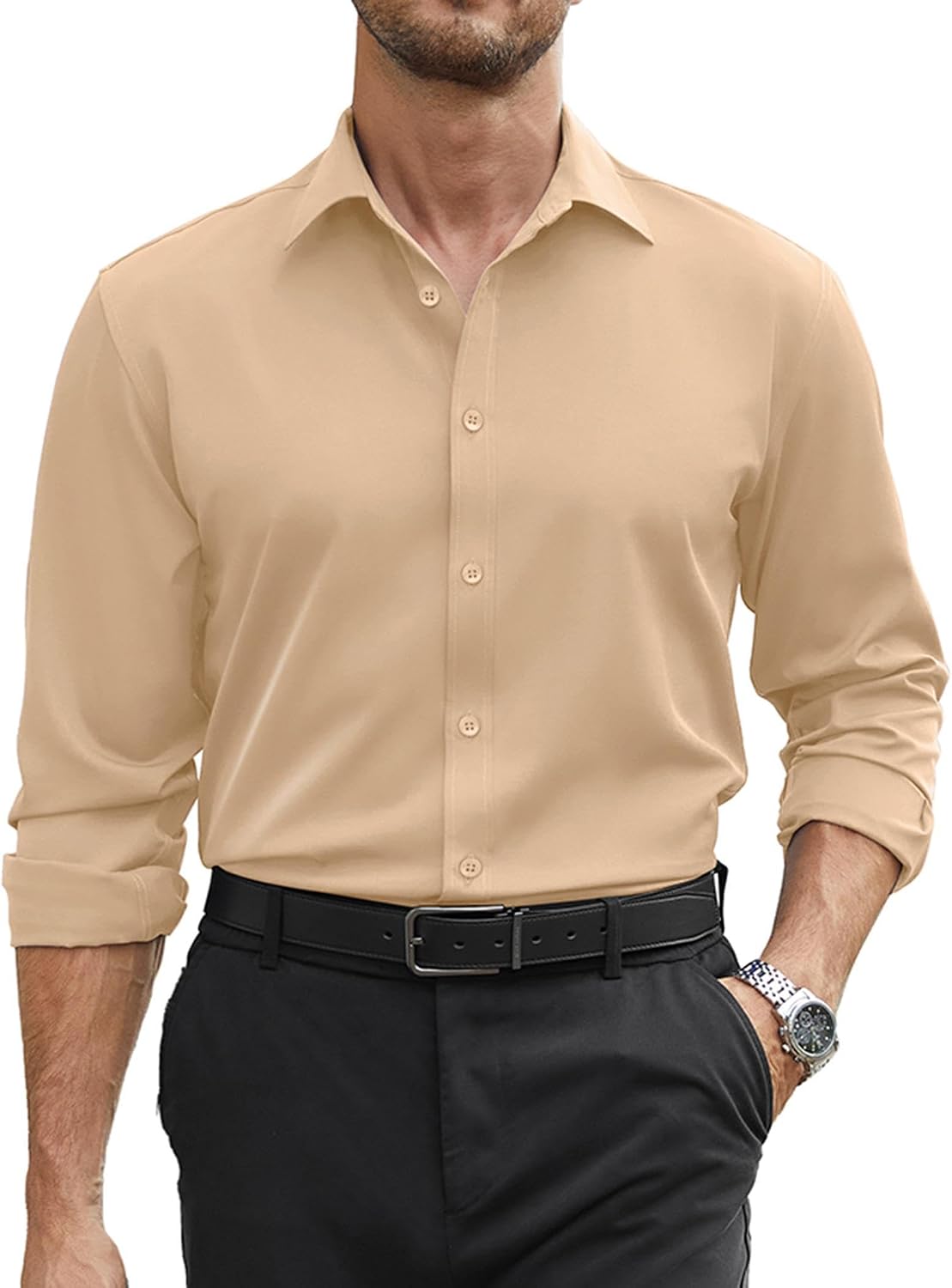 Large Size, CLASSIC COLLECTION Men's Stretch Dress Shirt.