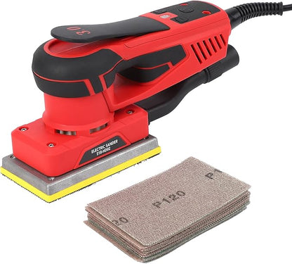 Electric Sheet Sander, Corded Multi-Function Detail Sander, 260W Brushless Motor Sheet Sander with 12 Sanding Paper, Max 10,000rpm Palm Sander with Brushless Motor Sanders for Woodworking
