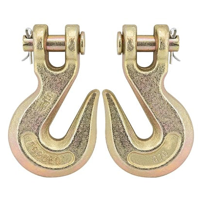 G70 5/16 Clevis Grab Hooks Heavy Duty Chain Hook for Truck Trailer, Chain Forged Alloy Steel Chain Hook for Transport - 5,400 LBS Capacity(2 Pack)