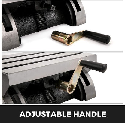 BestEquip Tilting Milling Table 7x5inch Tilting Angle Milling Machine 0-90°Adjustable Swivel Angle Plate with 3 T-slots and an Adjustable Crank Handle Heavy Duty Tilting Milling Machine for Grinding