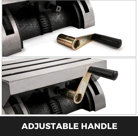 BestEquip Tilting Milling Table 7x5inch Tilting Angle Milling Machine 0-90°Adjustable Swivel Angle Plate with 3 T-slots and an Adjustable Crank Handle Heavy Duty Tilting Milling Machine for Grinding