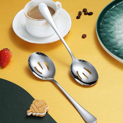 Kyraton 4-Piece Serving Set - Slotted Stainless Steel Spoons, Pack of 4
