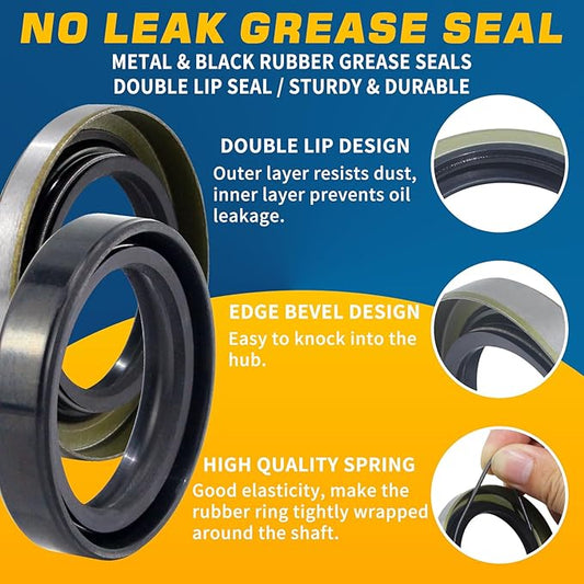 Set 4 on 4'' Trailer Hub Kit for 2000 lbs 1" or 1-1/16" Trailer Straight Axle, 4x4'' Trailer Idler Hub Kit 4 Bolt, Fits 1" and 1-1/16" Spindle, Trailer Hub Kit with Extra Cap & Rubber Plug