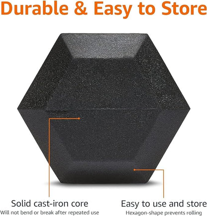 Basics Rubber Hex Dumbbell Hand Weight