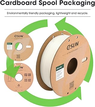 eSUN High Speed PLA Filament 1.75mm, 3D Printer Filament Speedy PLA Plus for Fast Printing, Dimensional Accuracy - 0.03mm, 1KG Cardboard Spool (2.2 LBS) 3D Printing Filament for 3D Printers, White