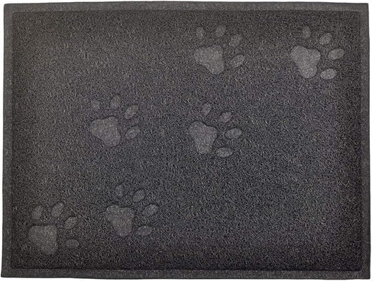 Cat Litter Box Debris Catcher Mat,Kitty Scatter Control Rug,16x12 Inches,5 Colors Available (Black)
