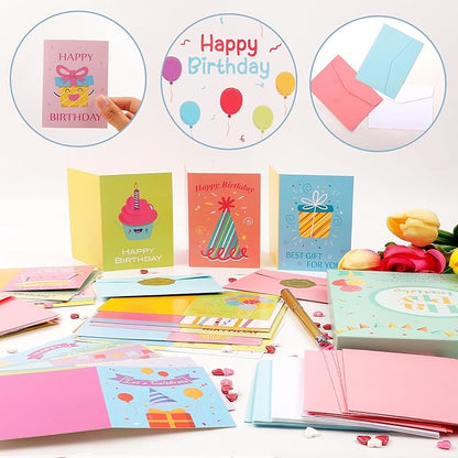 Birthday Cards Bulk - 30 PCS Unique Happy Birthday Gift Cards for Kids with Envelopes  Stickers, Birthday Greeting Cards For Women  Men, 30 Designs Gift Cards Birthday for Office, Family, Kids, Friends