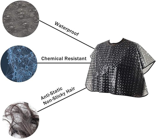 Waterproof Hair Dye Cape,Short Comb-Out Capes for Hair Stylist,Makeup Apron for Hair Color,Bleach,Shampoo and More ...