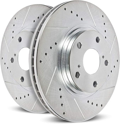 Power Stop JBR1171XPR Front Evolution Drilled  Slotted Rotor Pair For Acura MDX 2007-2013, Acura RLX 2014-2020, Acura ZDX 2010-2013, Honda Pilot 2009-2015 Model Specific